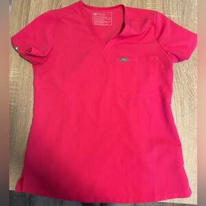 Shocking Pink Figs Scrub Top